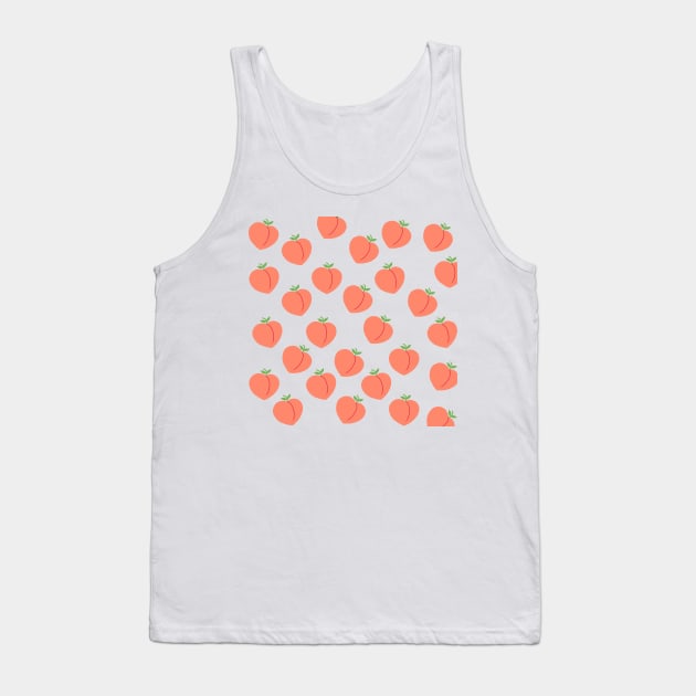 Cute Peach Pattern Tank Top by Petalprints